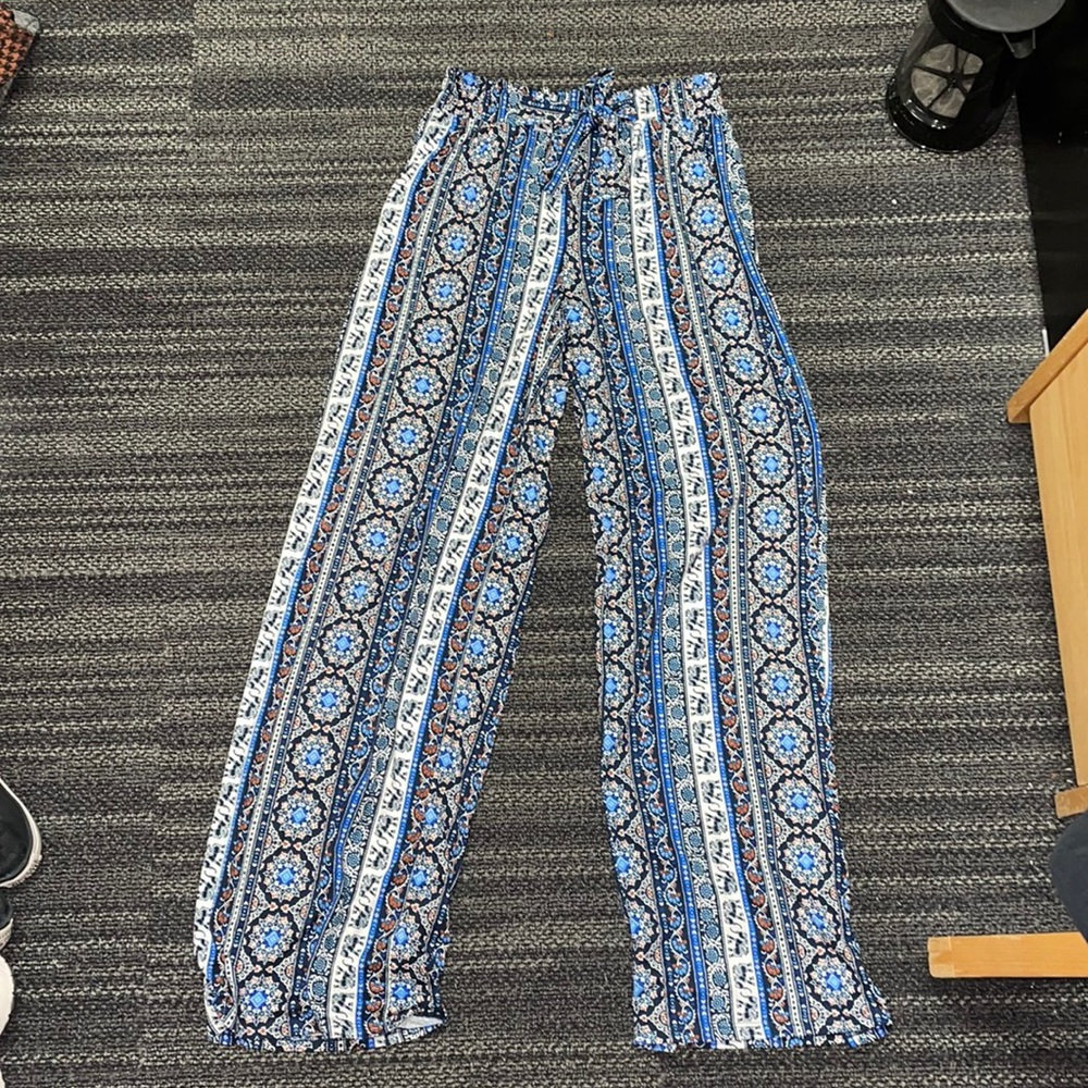 Blue Elephant Print Pants